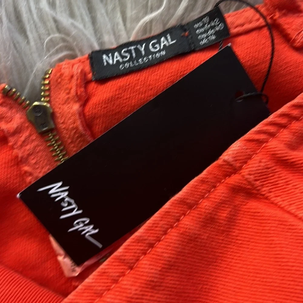 NWT Nasty Gal Orange Denim Corset